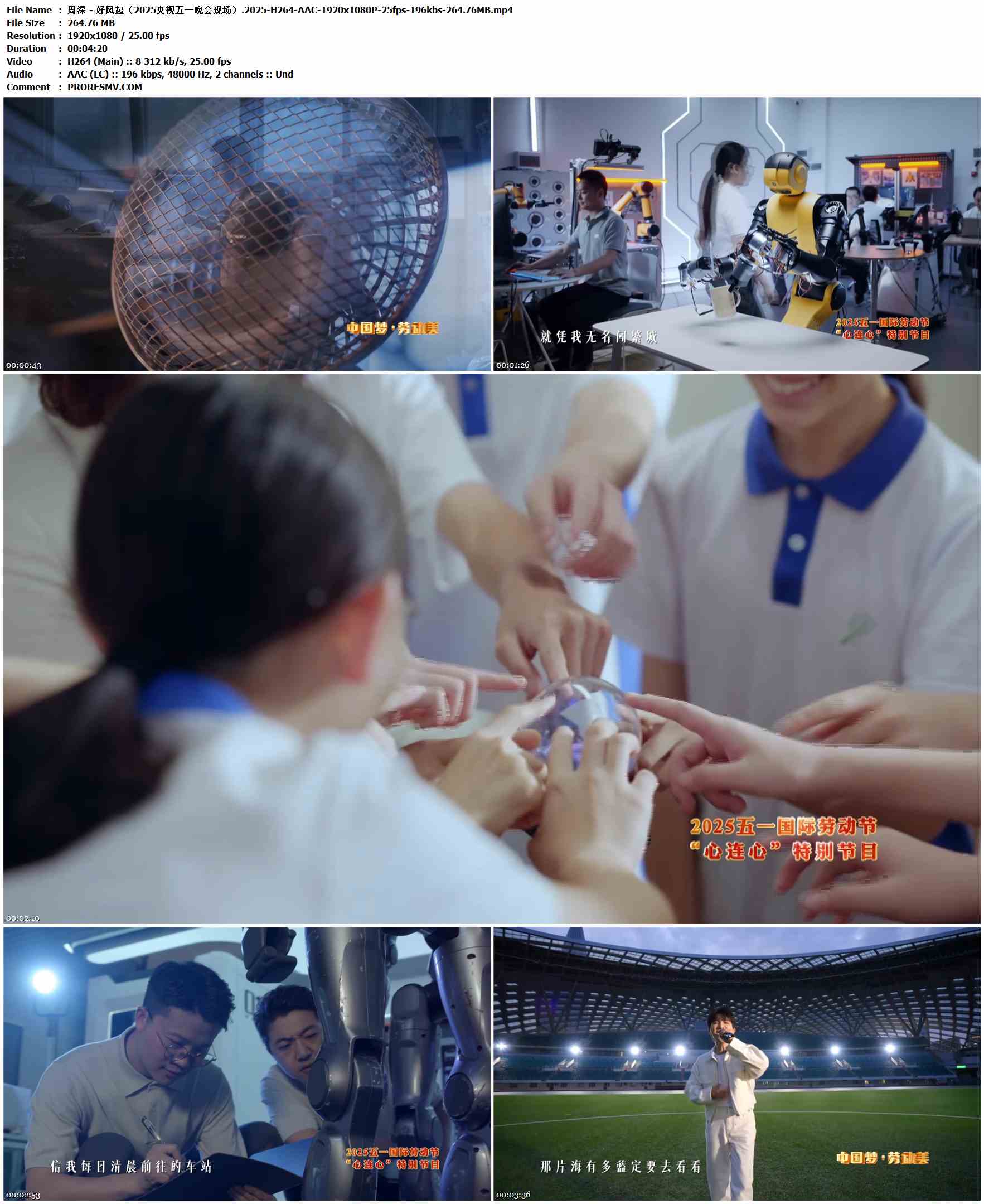 周深 - 好风起（2025央视五一晚会现场）.2025-H264-AAC-1920x1080P-25fps-196kbs-264.76MB官方MV_高清MV
